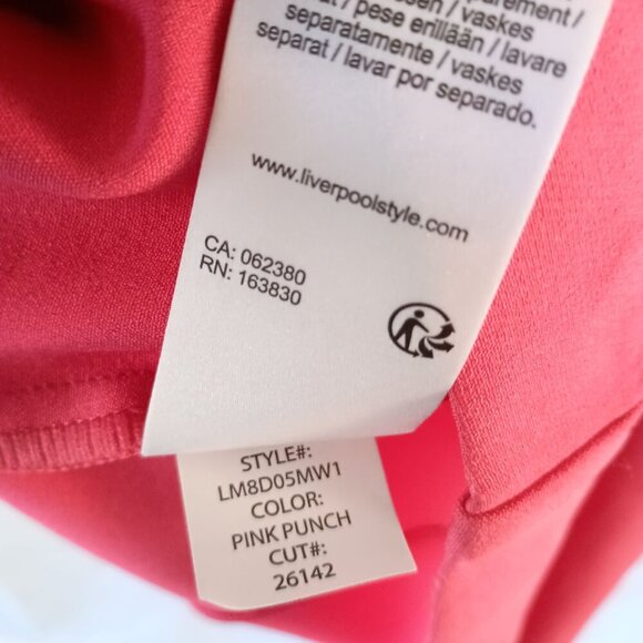 Liverpool LA Tulip Sleeve Sheath Dress Pink Punch Size 10 NWT $119 - Picture 3 of 10